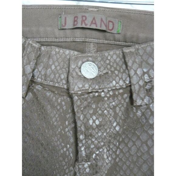 $250 J Brand Snake Reptile Waxed Green Skinny Jeans 25 NEW - Picture 3 of 7